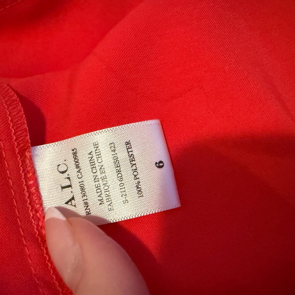 A.L.C. Joss Ruched Satin Dress in Hibiscus - Picture 9 of 10